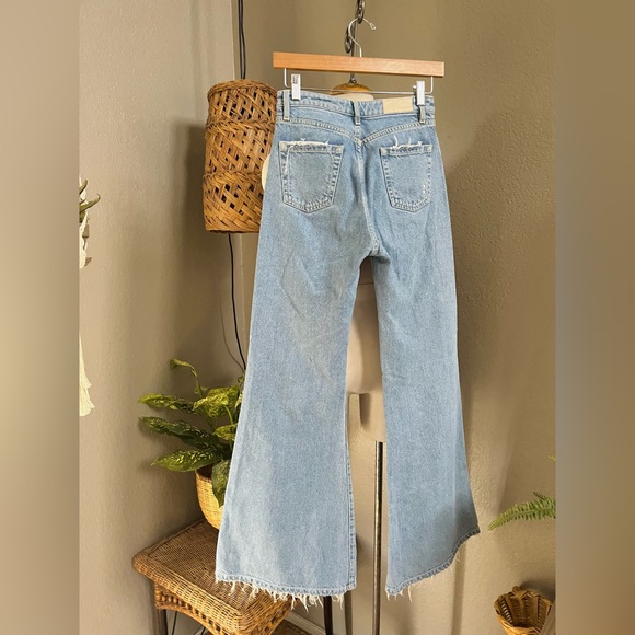 Light Blue Flared Women Jeans - Picture 8 of 11